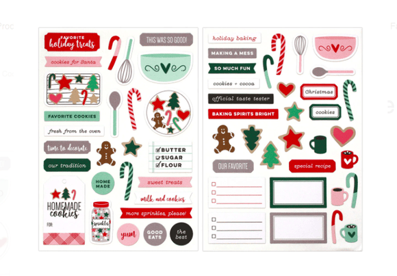 Scrapbooking  Elles Studio - Document December Christmas Cookie Cardstock Stickers kit