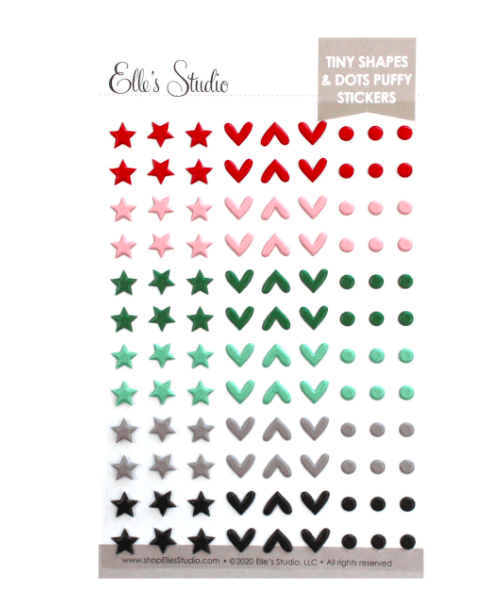 Scrapbooking  Elles Studio - Document December Tiny Shapes & Dots Puffy Stickers kit