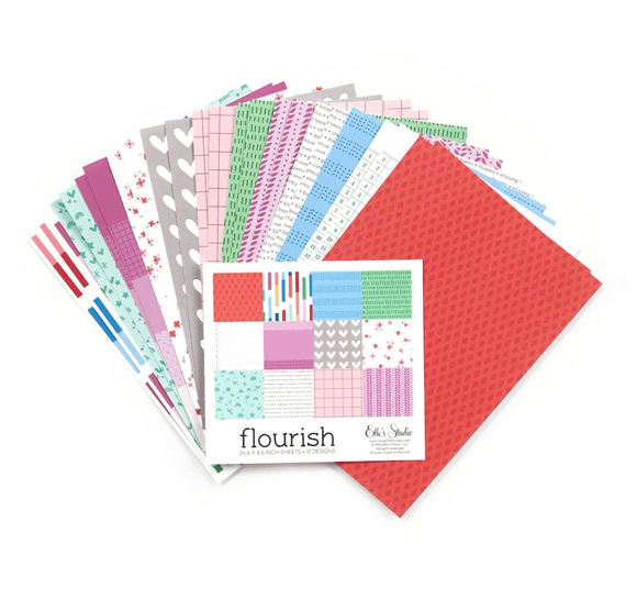 Scrapbooking  Elles Studio - Flourish 6 x 8.5 inch Paper Stack kit