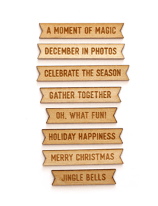 Scrapbooking  Elles Studio - Holiday Wood Veneer Banners kit