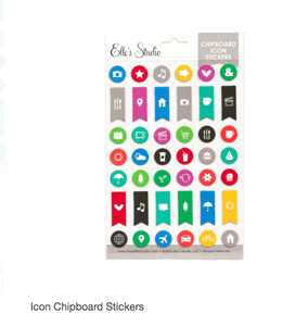 Scrapbooking  Elles Studio Icon Chipboard Stickers kit