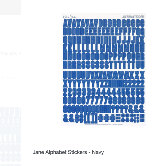 Scrapbooking  Elles Studio Jane Alphabet Stickers - Navy kit