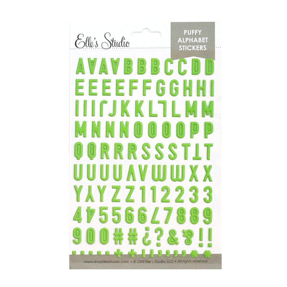 Scrapbooking  Lime Green Puffy Alphabet Stickers kit