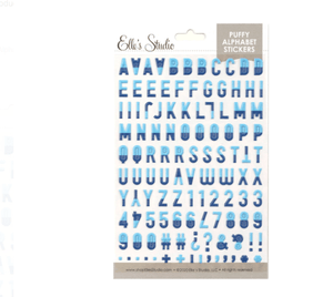 Scrapbooking  Elles Studio Navy Dipped Puffy Alphabet Stickers kit