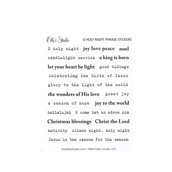 Scrapbooking  ***PREORDER ***Elles Studio -O Holly Night Phrase Stickers kit
