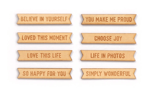Scrapbooking  Elles Studio - Simply Wonderful Wood Veneer Banners kit