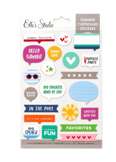 Scrapbooking  Elles Studio Summer Chipboard Stickers kit