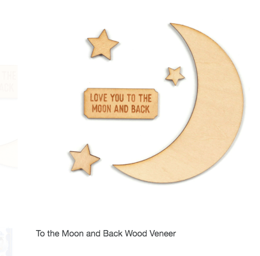 Scrapbooking  Elles Studio To the Moon and Back Wood Veneer kit