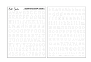Scrapbooking  Elles Studio - White Typewriter Cardstock Alphabet Stickers kit