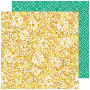 Scrapbooking  Maggie Holmes Garden Party Double-Sided Cardstock 12"X12" - Cluster of Blooms Paper 12"x12"