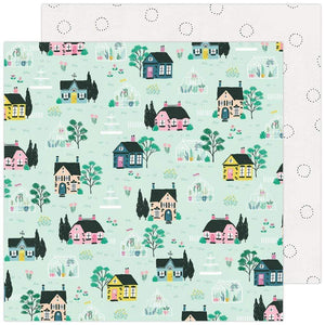 Scrapbooking  Maggie Holmes Garden Party Double-Sided Cardstock 12"X12" - Cottages & Greenhouses Paper 12"x12"
