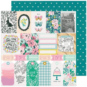 Scrapbooking  Maggie Holmes Garden Party Double-Sided Cardstock 12"X12" - Happy Day Paper 12"x12"