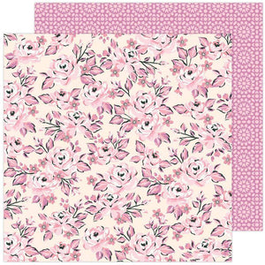 Scrapbooking  Maggie Holmes Garden Party Double-Sided Cardstock 12"X12" - Pink Rose Buds Paper 12"x12"
