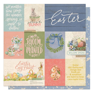 Scrapbooking  Photoplay Bunnies & Blooms Double-Sided Cardstock 12"X12" - Bunnies Paper 12"x12"