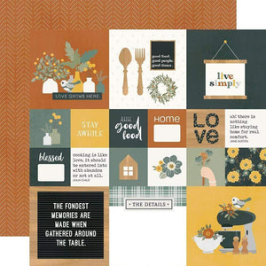 Scrapbooking  Simple Stories Hearth & Home Double-Sided Cardstock 12"X12" - 2x2 & 4x4 Elements Paper 12"x12"