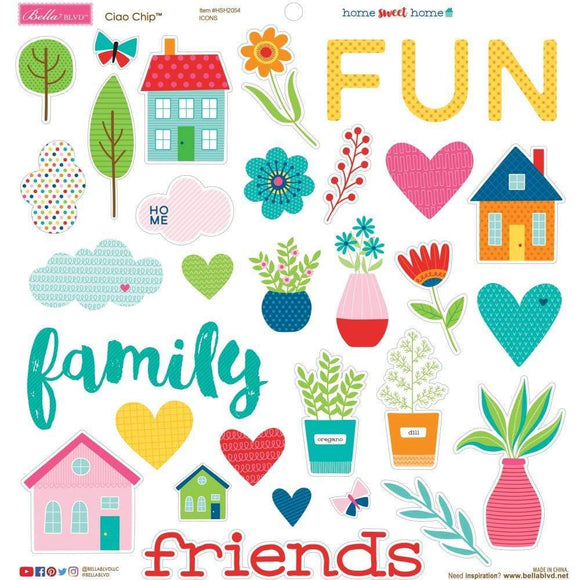 Scrapbooking  Bella Blvd Chipboard Stickers 12