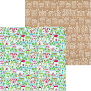 Scrapbooking  Christmas Town Double-Sided Cardstock 12"X12" - Christmas Town Paper 12x12
