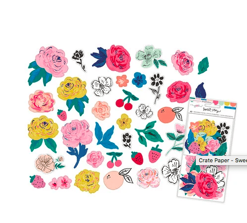 Scrapbooking  *** ARRIVING SOON***Crate Paper Maggie Holmes Sweet Story Floral Ephemera Paper 12x12