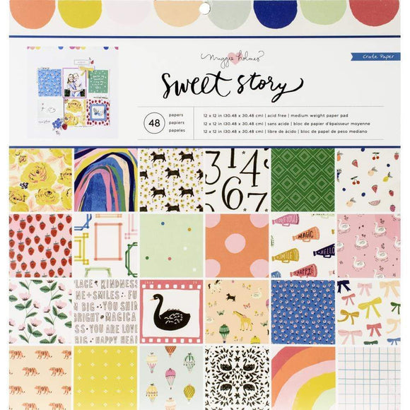 Scrapbooking  Crate Paper Maggie Holmes Sweet Story Single-Sided Paper Pad 12
