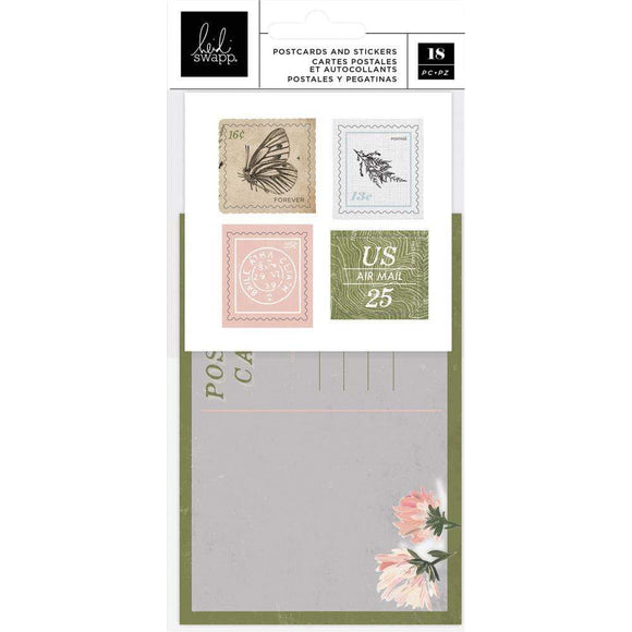 Scrapbooking  Heidi Swapp Storyline Chapters Postcards & Stamps 18/Pkg Paper 12x12