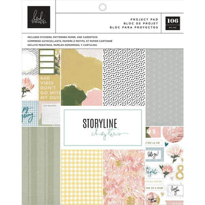 Scrapbooking  Heidi Swapp Storyline Chapters Project Pad 7.5"X9.5" The Planner, 122 Pieces Paper 12x12