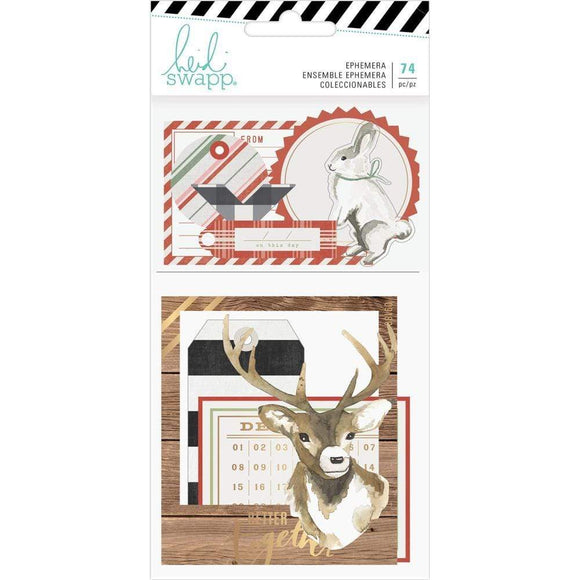 Scrapbooking  Heidi Swapp Winter Wonderland Ephemera Die-Cuts 74/Pkg Paper 12x12