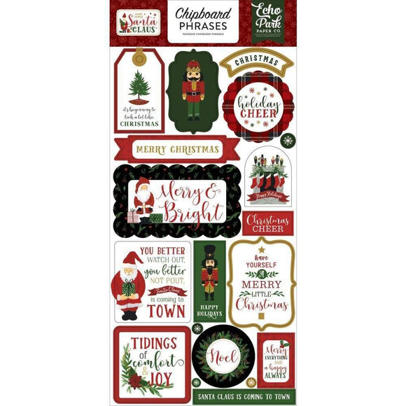 Scrapbooking  Here Comes Santa Claus Chipboard 6