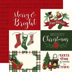 Scrapbooking  Here Comes Santa Claus Double-Sided Cardstock 12"X12" - 4x6 Horizontal Journalling Cards Paper 12x12