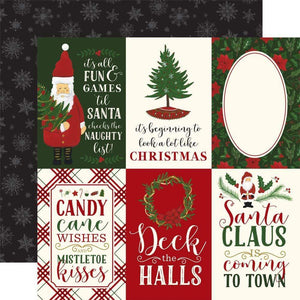 Scrapbooking  Here Comes Santa Claus Double-Sided Cardstock 12"X12" - 4x6 Journalling Cards Paper 12x12
