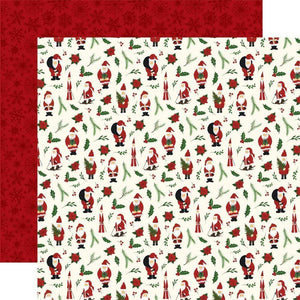 Scrapbooking  Here Comes Santa Claus Double-Sided Cardstock 12"X12" - Deck The Halls Paper 12x12
