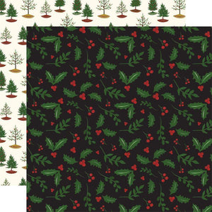 Scrapbooking  Here Comes Santa Claus Double-Sided Cardstock 12"X12" - Holly Berries Paper 12x12