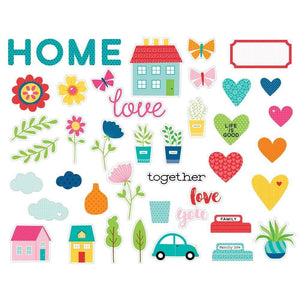 Scrapbooking  Home Sweet Home Cardstock Ephemera Icons, Paper 12x12