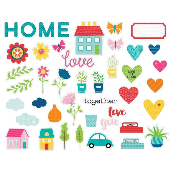 Scrapbooking  Home Sweet Home Cardstock Ephemera Icons, Paper 12x12