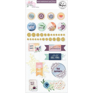 Scrapbooking  Just A Little Lovely Mixed Embellishment Pack 39/Pkg Paper 12x12