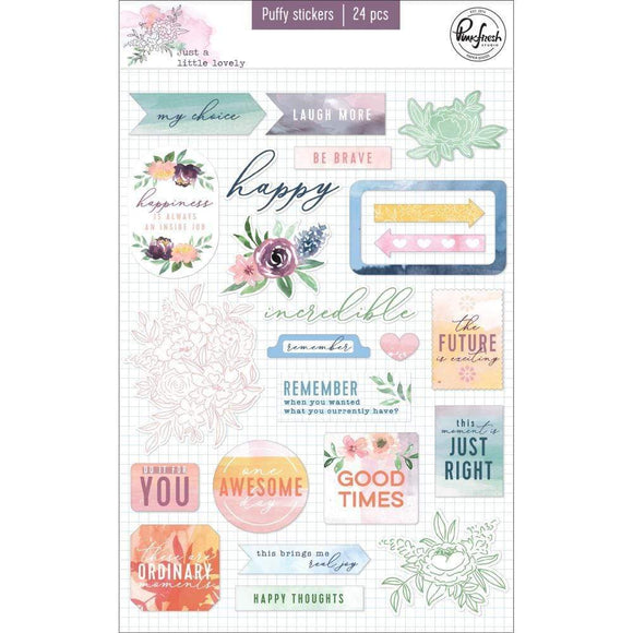Scrapbooking  Just A Little Lovely Puffy Stickers 24 pk Paper 12x12