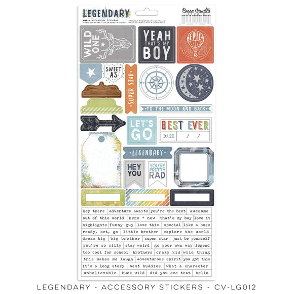 Scrapbooking  Legendary Accessory Sticker Sheet Paper 12x12