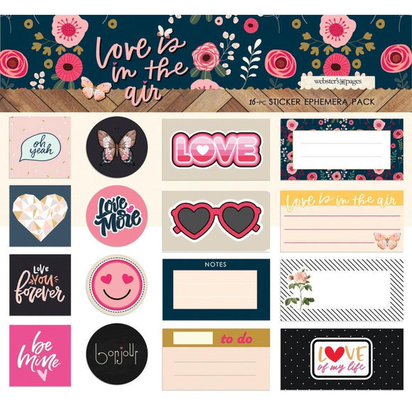 Scrapbooking  Love Is In The Air Ephemera Sticker Pack Paper 12x12