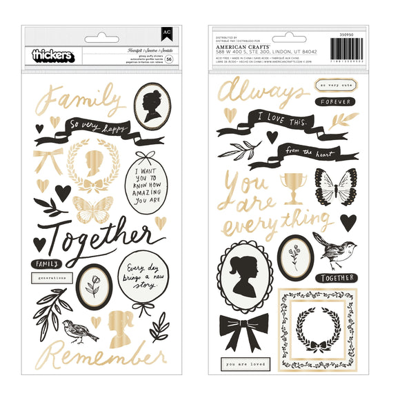 Scrapbooking  ****COMING SOON***Maggie Holmes Heritage Gold Foil Phrase Stickers Paper 12x12