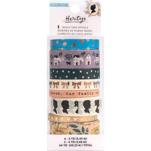 Scrapbooking  Maggie Holmes Heritage Washi Tape 8/Pkg 4 To 6 Yards Each Paper 12x12
