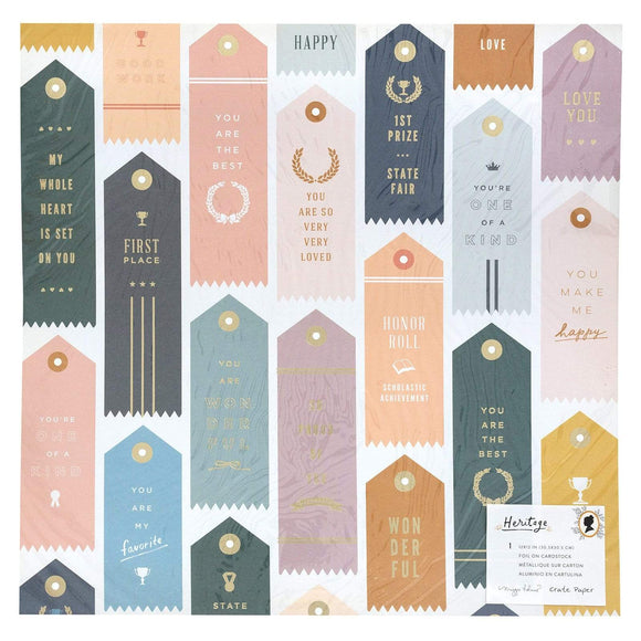 Scrapbooking  Maggie Holmes Specialty Paper -Trophies with Gold Foil Paper 12x12