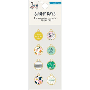 Scrapbooking  Maggie Holmes Sunny Days Charm Embellishments 8/Pkg Bronze & Epoxy Paper 12x12