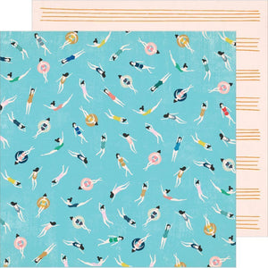 Scrapbooking  Maggie Holmes Sunny Days Double-Sided Cardstock 12"X12" - Pool Time Paper 12x12