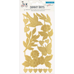 Scrapbooking  Maggie Holmes Sunny Days Embossed Die-Cuts Gold Foil Coated Paper 12x12