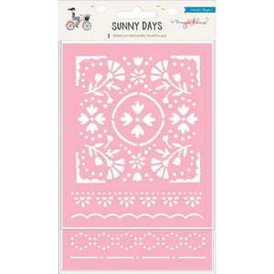 Scrapbooking  Maggie Holmes Sunny Days Stencils 2/Pkg Paper 12x12