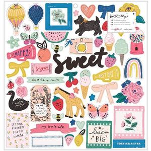 Scrapbooking  Maggie Holmes Sweet Story Chipboard Stickers 55/Pkg Paper 12x12