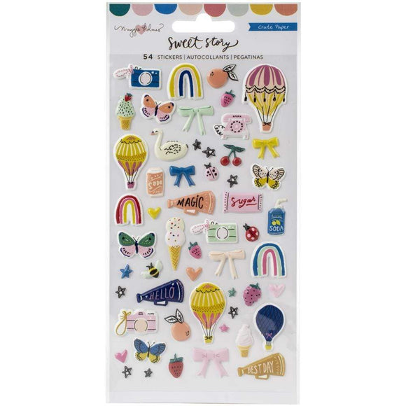 Scrapbooking  Maggie Holmes Sweet Story Puffy Stickers 50/Pkg Paper 12x12