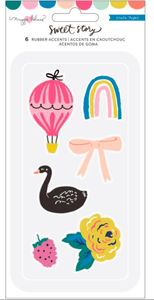 Scrapbooking  Maggie Holmes Sweet Story Rubber Stickers 8/Pkg Accent Paper 12x12