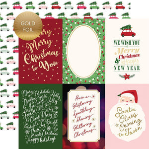 Scrapbooking  Merry & Bright Gold Foiled Double-Sided Cardstock 12"X12" - 4x6 Journalling Cards Paper 12x12