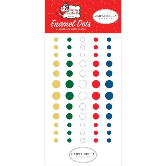 Scrapbooking  Merry Christmas Adhesive Enamel Dots 60/Pkg Paper 12x12