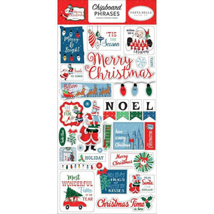 Scrapbooking  Merry Christmas Chipboard 6"X13" Phrases Paper 12x12